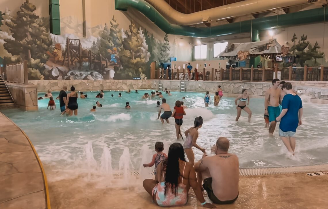 The wave pool at Wiley's Waterpark at Great Wolf Lodge in Colorado Springs, CO.