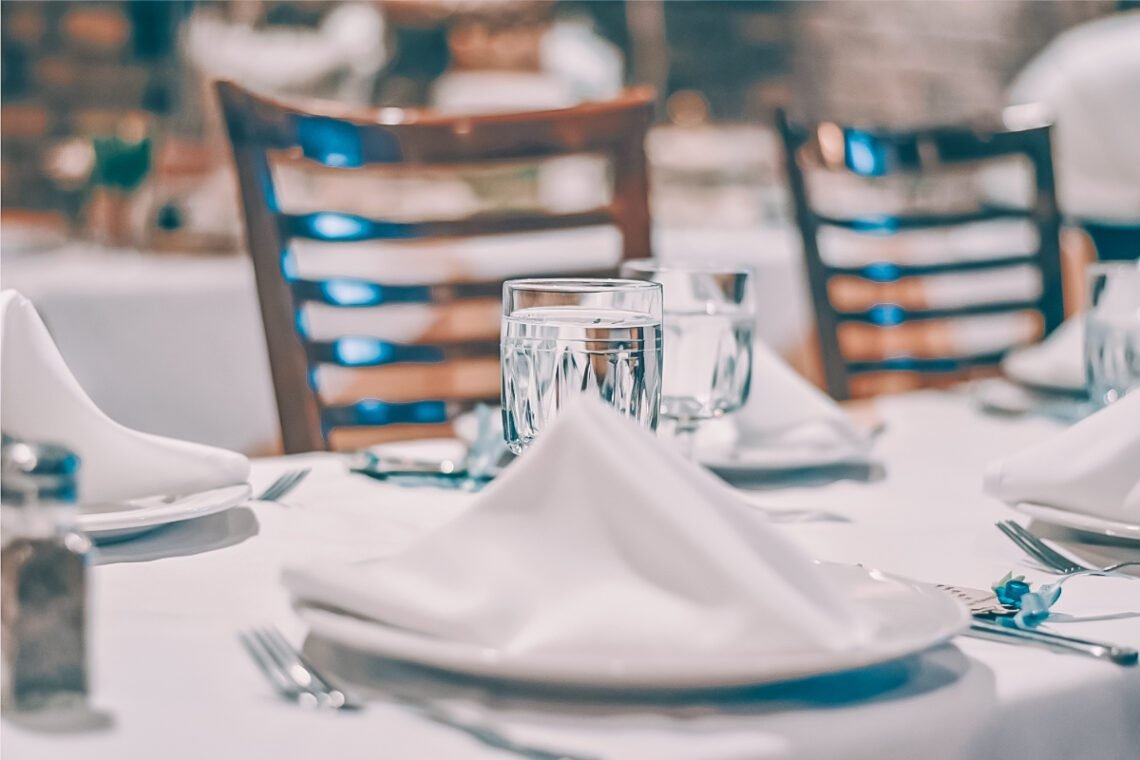 Elegant dining table at a fine dining restaurant.