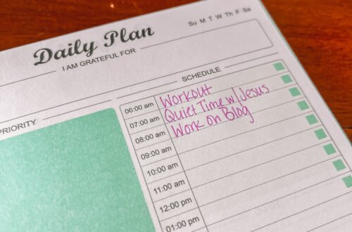 Daily Planner showing a morning routine.