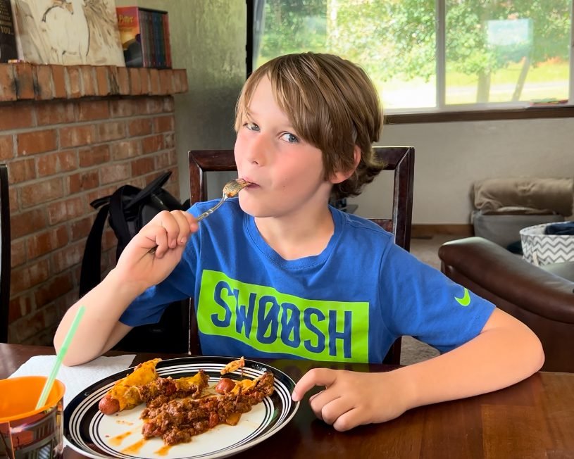 Keto kids chili cheese dog casserole.