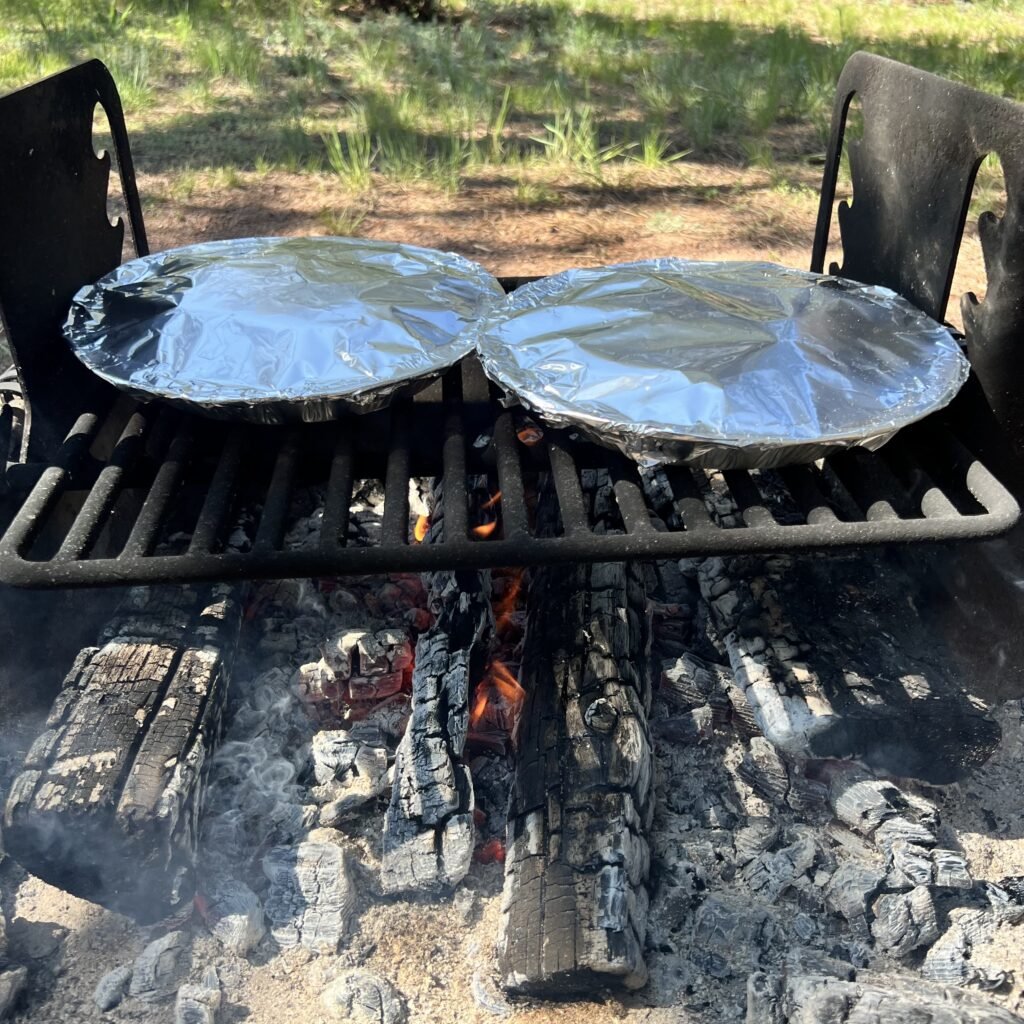 French toast bake over the campfire.