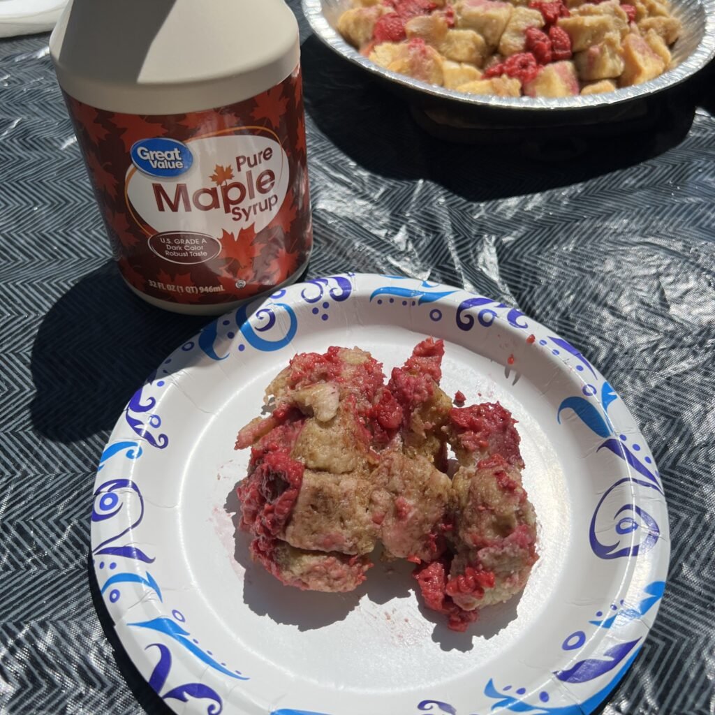Serve your delicious campfire french toast with Maple Syrup.