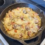 Cheesy sausage skillet that is delicious and low-carb.