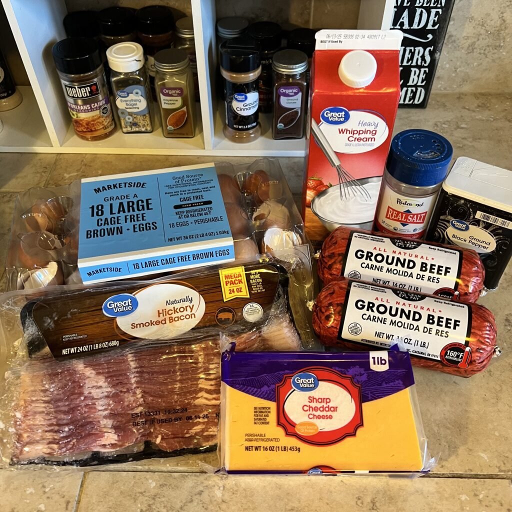 Easy carnivore casserole ingredients.