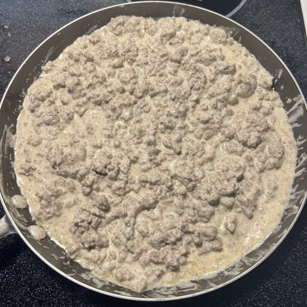 Cream BLT ground beef skillet.