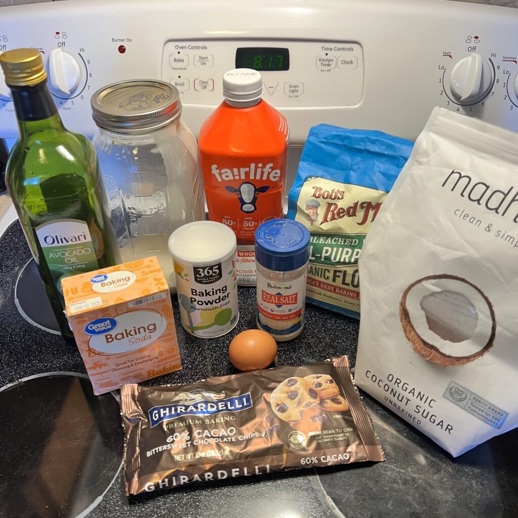 The ingredients needed to make delicious and fluffy sourdough discard pancakes.