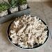 A plate of freshly cooked and shredded chicken breasts. These were pressure cooked in the instant pot for quick and easy food prep.