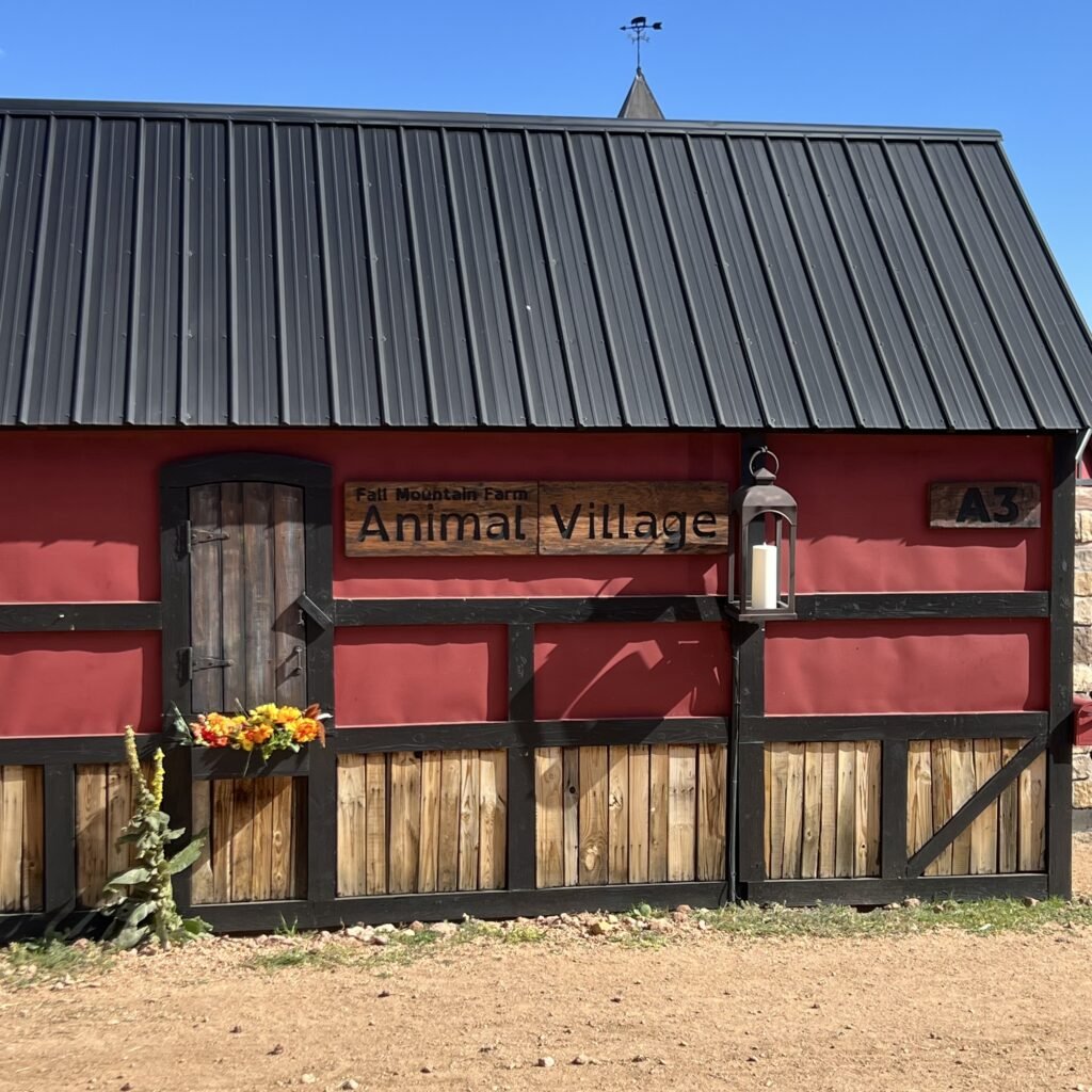 The Fall Mountain Farm Animal Village is a highlight of this family pumpkin patch.