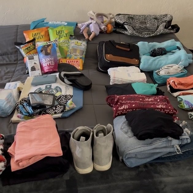 Everything needed to pack for a 1-night stay at the Great Wolf Lodge.